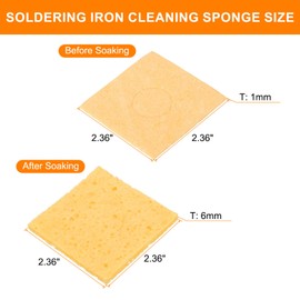 sourcing map 6pcs Soldering Iron Cleaning Sponge 2.36" x 2.36" Replacement Sponge High Temperature for Cleaning Welding Soldering Iron Tip, Yellow