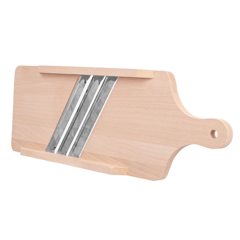 KADAX Wooden Vegetable Slicer, Herb Slicer with 3 Sharp Stainless