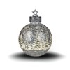 formano Deko-Kugel Silber- Frosty 29cm mit LED Licht Timer Beleuchtete