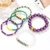 kepvrio Mardi Gras Bracelets for Women Glitter Mask Crown Beaded