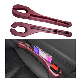 JUSTTOP 2 PCS Car Seat Gap Filler Organizer, Auto Seat Filler with Phone Holder Fill The Gap Between Seat & Console, Seat Gap Blocker Stop Thing from Dropping Fit Car Truck SUV (Red)