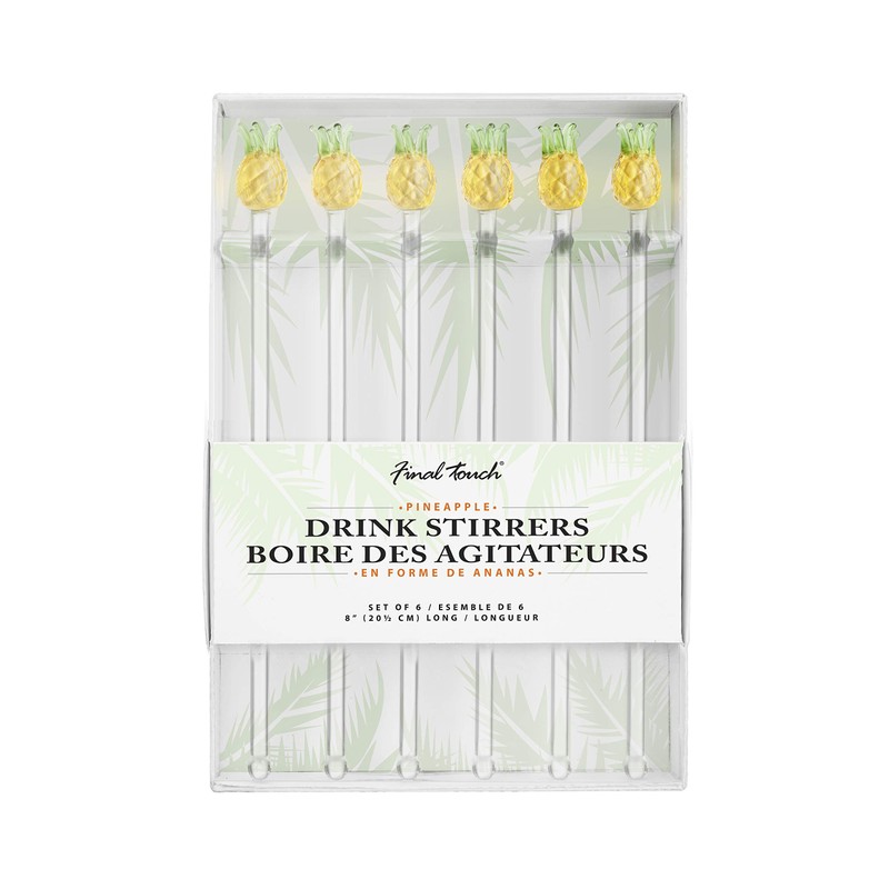 Final Touch Pineapple Drink Stirrers, Set of 6 (FTA3050)