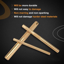 Peakloong Brass Drift Punch Set, 25075 25076 25077 Brass Punches 3-Piece with 3/4 Inch, 1/2 Inch, 3/8 Inch