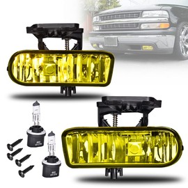 CHEDA Fog Lights Compatible with 2001 2002 2003 2004 2005 2006 GMC Yukon W/o Wring Harness(Yellow Lens