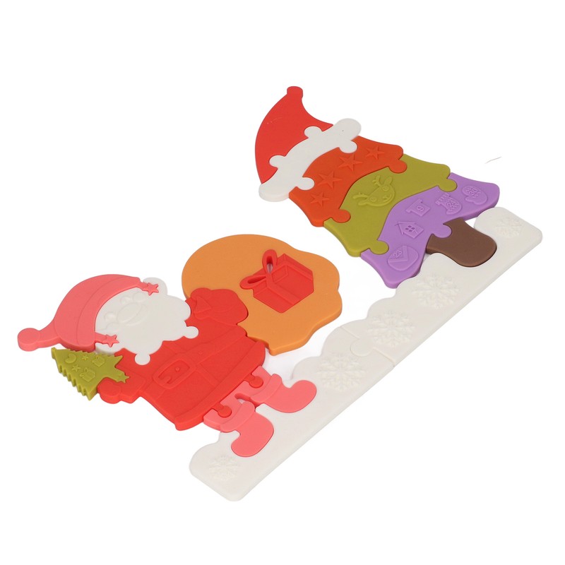Christmas Jigsaw Puzzle Silicone Learning Educational Christmas Tree Puzzle Toy