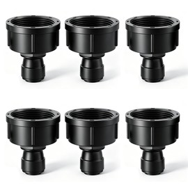 6 Pack 3/4" Female to 1/4" Quick Connect Drip Irrigation Faucet Adapter | Fits standard 3/4" Garden Faucets & Hoses,Leak-Proof,Tool-Free Install for Outdoor Watering,Raised Beds and Drip Systems