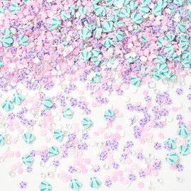 SUNNYCLUE 100G Nail Art Slices Polymer Clay Slice Ocean Summer Hawaii Shell Seashell Faux Sprinkles Mini Cabochons Polymer Clay Sprinkles for Nail Art Decoration Jewellery Making DIY Crafts Supplies