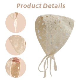 2 Pcs Crochet Bandanas Headbands Cute Style Hand Knitted Headband Women's Girls Hair Accessories Knitted Crochet Headscarf Triangle Scarf