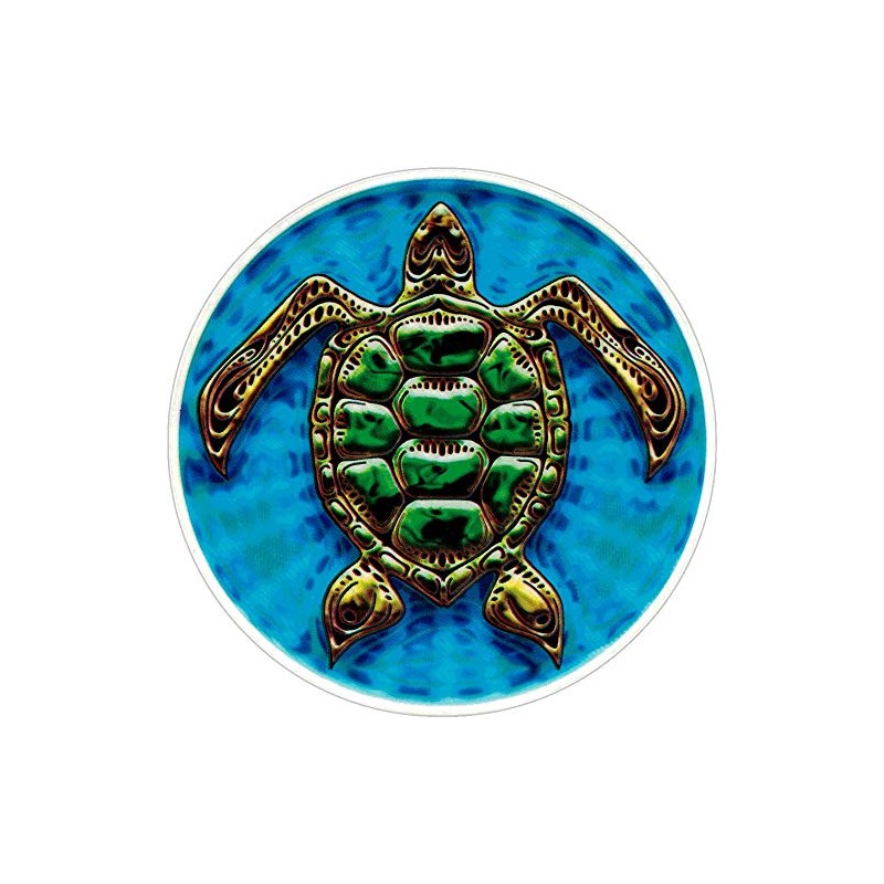 Sea Turtle - Bumper Sticker/Decal (4.5" Circular)