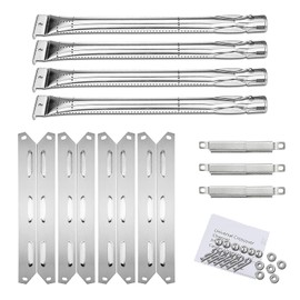 Hisencn 304 Stainless Steel Grill Parts Kit Compatible with Kenmore 146.34611410, 146.23678310, 146.10016510, 146.16197210, 146.16132110, 146.34461410 Grill, Stainless Burner, Heat Plate, Crossover