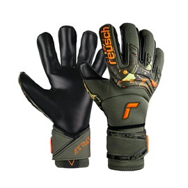 Reusch Attract Duo Ortho-Tec Goalkeeper Gloves, Desert Green/Shocking Orange/Black, Size 8