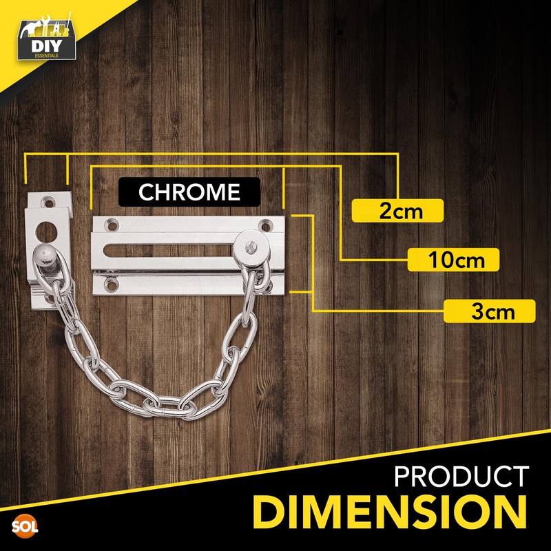 SOL 4pk Chrome Door Chain Kit – Restrictor for Front