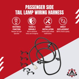 AA Ignition Tail Light Wiring Harness Passenger Side - Compatible with Chevy and GMC - Silverado 1500, Silverado 2500 HD, Silverado 3500 HD, Sierra 3500 HD - Replaces 23295977, 84688723, 23295939