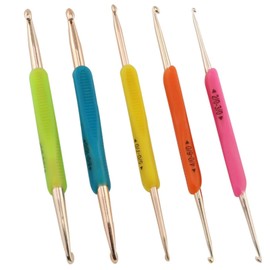 YFFSFDC Crochet Set, Knitting Needles, Double Hooks, Crochet Braiding Tools, Crochet Hooks, Soft Rubber, Handicrafts, Convenient, DIY, Practical, Set of 5