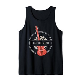 Feel The Music Retro Guitar Player Designs Present Tank Top