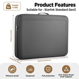 Starlink Gen 3 Case Travel Case Portable Protective Carrying Case Organizer Bag, Easy to Carry for Outdoor Camping and RV Trips