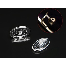 Screw-in Eyeglass Nose Pads,BEHLINE 5 Pairs Glasses Replacement Nose Pieces,Oval Soft Silicone Nose Bridge Pads,Clear Nose Guards Anti-Slip Nose Rest Repair Kit (14mm)