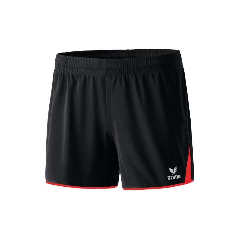 erima Damen Shorts 5-Cubes ohne Innenslip, Schwarz/Rot, 40, 615409