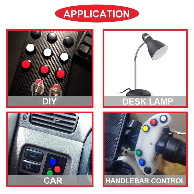 MKBKLLJY Momentary Red Mini Push Button Switch AC 250V/1.5A 125V/3A