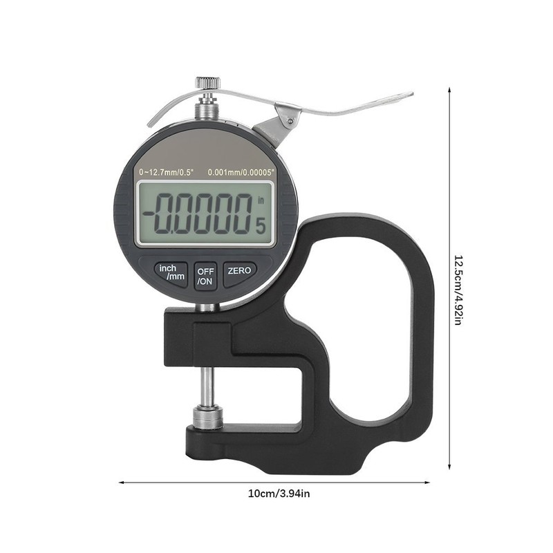 Digital Display Paper Leather Fabric Thickness Gauge Measuring Tool Range