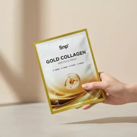 Snp 골드 콜라겐 앰플 마스크팩 10매 탄력 수분 진정 저자극 SNP Gold Collagen Ampoule Mask Pack 10 Sheets Elasticity Moisturizing Soothing Low Irritation