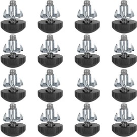 Anwenk 1/4' Stainless Steel Screw-in Furniture Levelers - Adjustable Table & Chair Levelers Feet Glides - 16 Pack