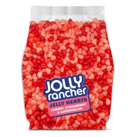 JollyRanchers Jelly Hearts Candy Bulk 2lb - Bulk Candy Heart Shaped Jelly Beans, Red & Pink JollyRancher Hearts for Gifts & Party Favors - 2 Pounds