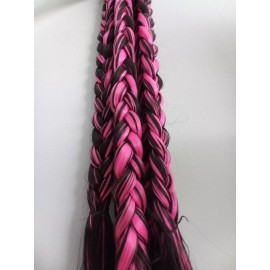 Mansión del cabello Trenzas Postizas Dos Tonos Negro Y Rosa