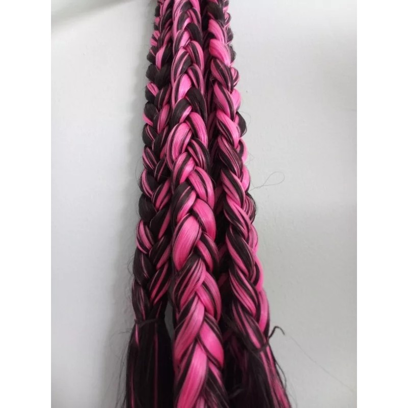 Mansión del cabello Trenzas Postizas Dos Tonos Negro Y Rosa