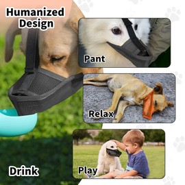 JOYPAWS Soft Dog Muzzle for Small Dogs Long Snout Breathable Air Mesh Drinkable Pet Muzzle to Prevent Biting Chewing with Adjustable Straps Anti-Barking Licking Black XS