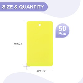PATIKIL Waterproof Blank Shipping Tags 3" x 1.6", 50 Pcs Plastic Price Hang Labels Tags with Hole for Luggage Labeling Clothing Marking Identification, Yellow