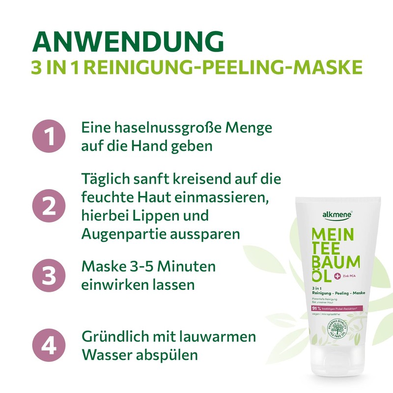 alkmene My Tea Tree Oil 3-in-1 Cleansing Exfoliating Mask 150