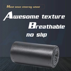 AQJ PU de cuero de bricolaje 38CM Volante del coche cubierta para for Hyundai Nuevo