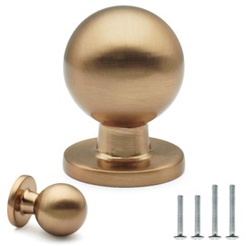 FURFITT 10 Pack Champagne Bronze Ball Cabinet Knobs 1 Inch/25mm Diameter Solid Zinc Alloy Brushed Bronze Drawer Dresser Knobs Kitchen Cupboard Bathroom Furniture Hardware