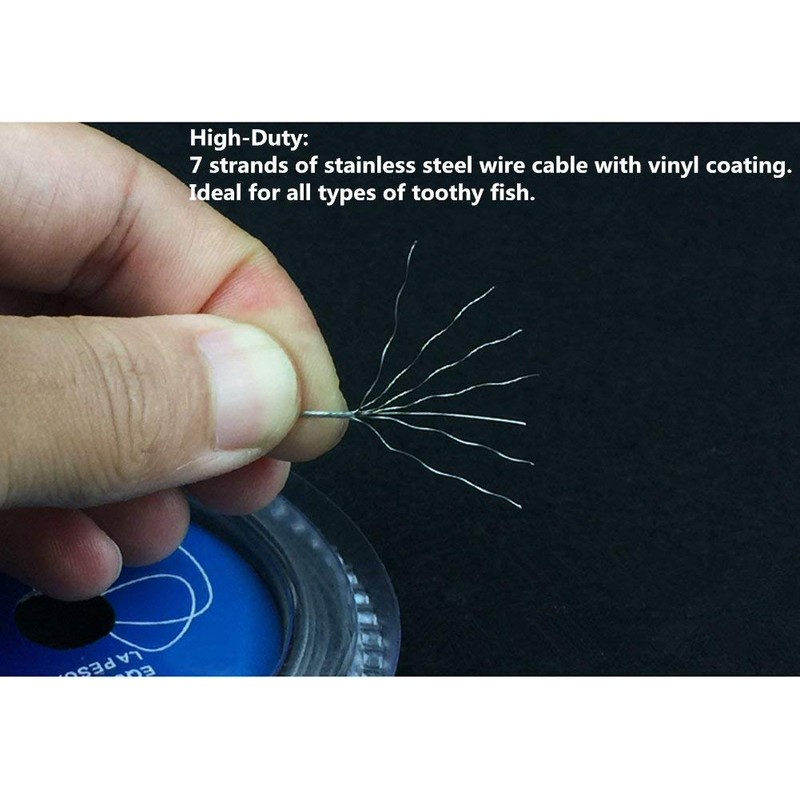10LB-200LB Fishing line Wire Leader Vinyl Coated Stainless Steel Trace