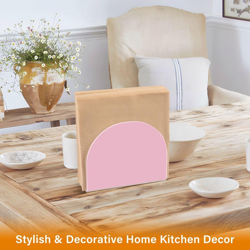 YETTASBIN Pink Napkin Holder for Table, Acrylic Upright Non Slip