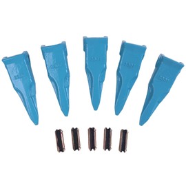 LSSOCH 5PK 230TL Single Tiger Long Backhoe Bucket Teeth + 23FP Flex Pins Compatible with JD JCB and More 23 230