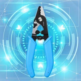 FYBOPTWU - 1 pc V-CFS-3 Fiber Optic Stripper 3 Port Hole Stainless Steel Fiber Optic Stripping Tool with 6" handle, Blue