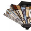 2-Light Tiffany Style Semi-Flush Mount Ceiling Light, Matte Black Finish