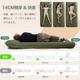 Origem Air Mat, 5.5 inches (14 cm) Thick, Ultra Lightweight: Sleeping Mat, Foot Type, Infinite Connection, Pillow Included, Comfortable for Sleeping, Air Mat, Camping, Outdoors, Disasters, Camping