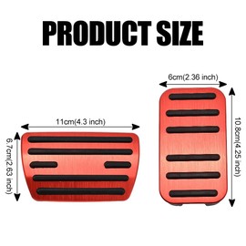 JSCARLIFE 1 Set Car Non-Slip Brake Foot Pedals Covers, Aluminum Alloy Car Auto Foot Pedal Pads Interior Gas and Brake Pedal for H-onda Civic and H-onda CRV (Red for Hon-da)