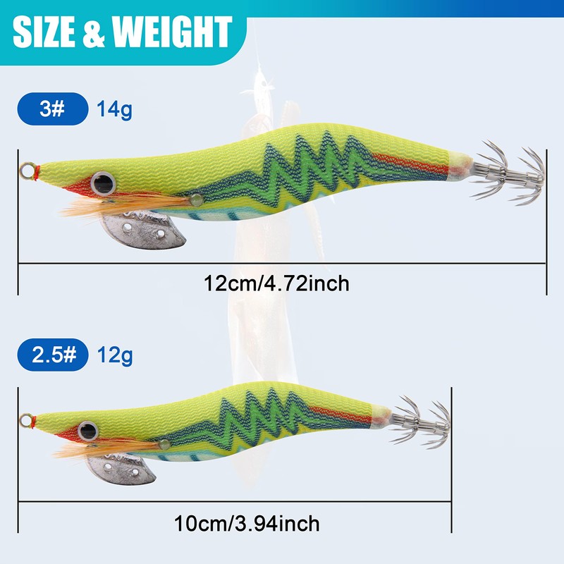 Luminous Squid Jig Hooks - Hard Shrimp Lure Fake Prawn