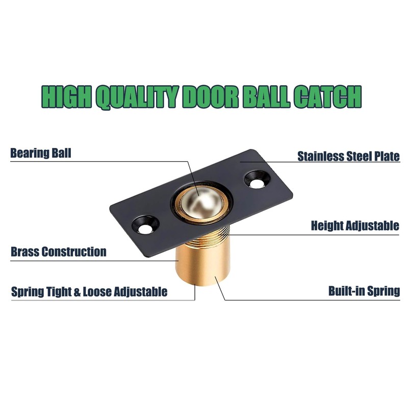 Litensh 4pcs Adjustable Cabinet Door Ball Catch, Stainless Steel Ball