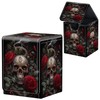 For MTG Deck Box, Fits 100+ Single Sleeved Cards, Strong Magnet Card Deck Box, PU Leather Trading Card Storage Box, TCG, CCG Cards Secure Storage for Trading Card, Skull Roses Florals
