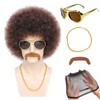 Brown Afro Wig for Men 70s Disco Rocker Afro Curly