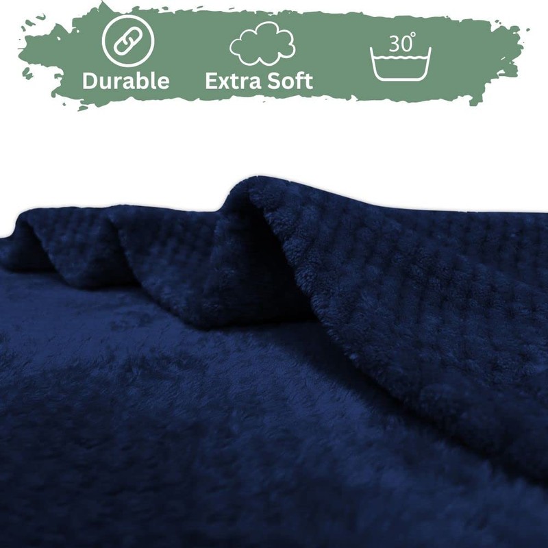 Bear & Panda Waffle Flannel Fleece Mink Throw - Sofa/Bedspread/travel