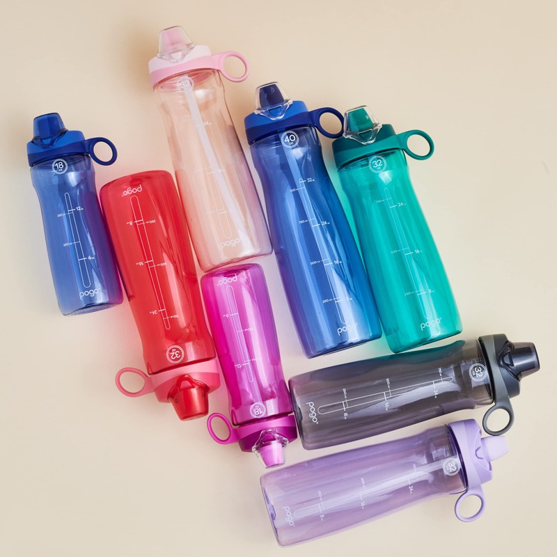 Pogo BPA-Free Tritan Plastic Water Bottle with Chug Lid, 18