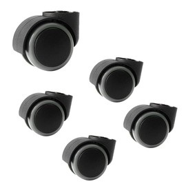 IMUNKT 5 Ruote per Sedia Ufficio Senza Stelo 50mm Rotelle di Ricambio per Sedie Girevoli, Rotelle Silenziose, Ruote in Poliuretano, Diametro del Foro 8mm(Grey)