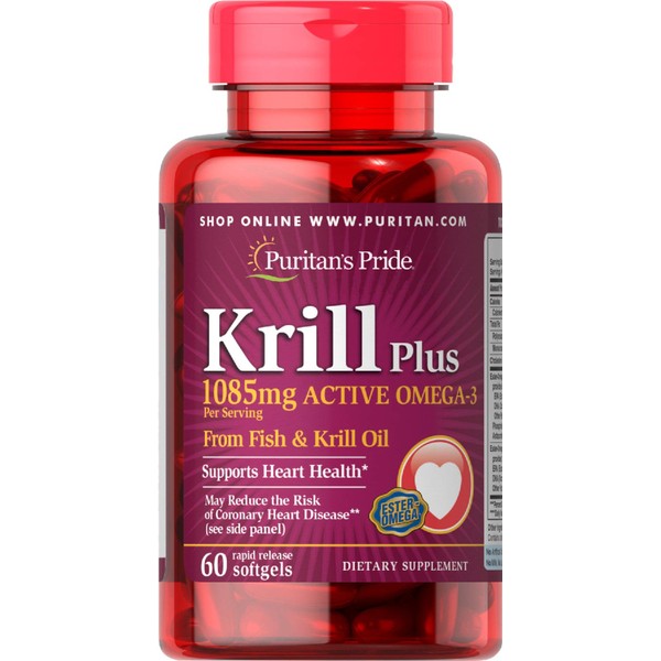Puritan's Pride Krill Oil Plus High Omega-3 Concentrate 1085 mg