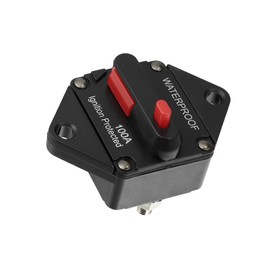 Hihaha Waterproof 100A Circuit Breaker with Auto Reset Fuse12V- 48VDC Durable Material